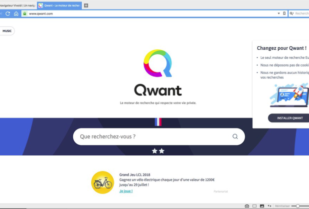 Le navigateur web Vivaldi intègre le moteur de recherche Qwant