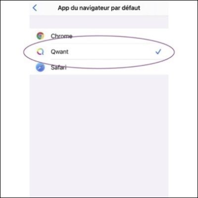 L'application du navigateur Qwant disponible par défaut sur iOS